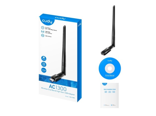 ADAPTADOR WI-FI USB 3.0 AC1300 MBPS Wireless AC Dual Band